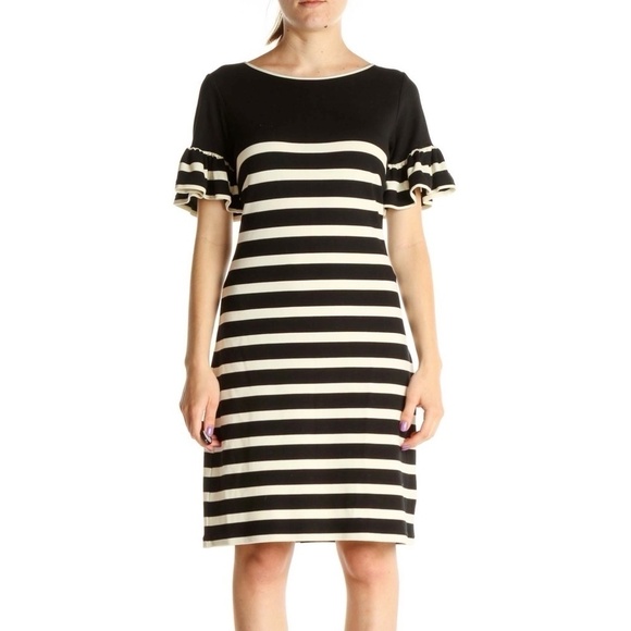 Sail to Sable Striped Day Sheath Dress, Blue, Size XS - Picture 2 of 8